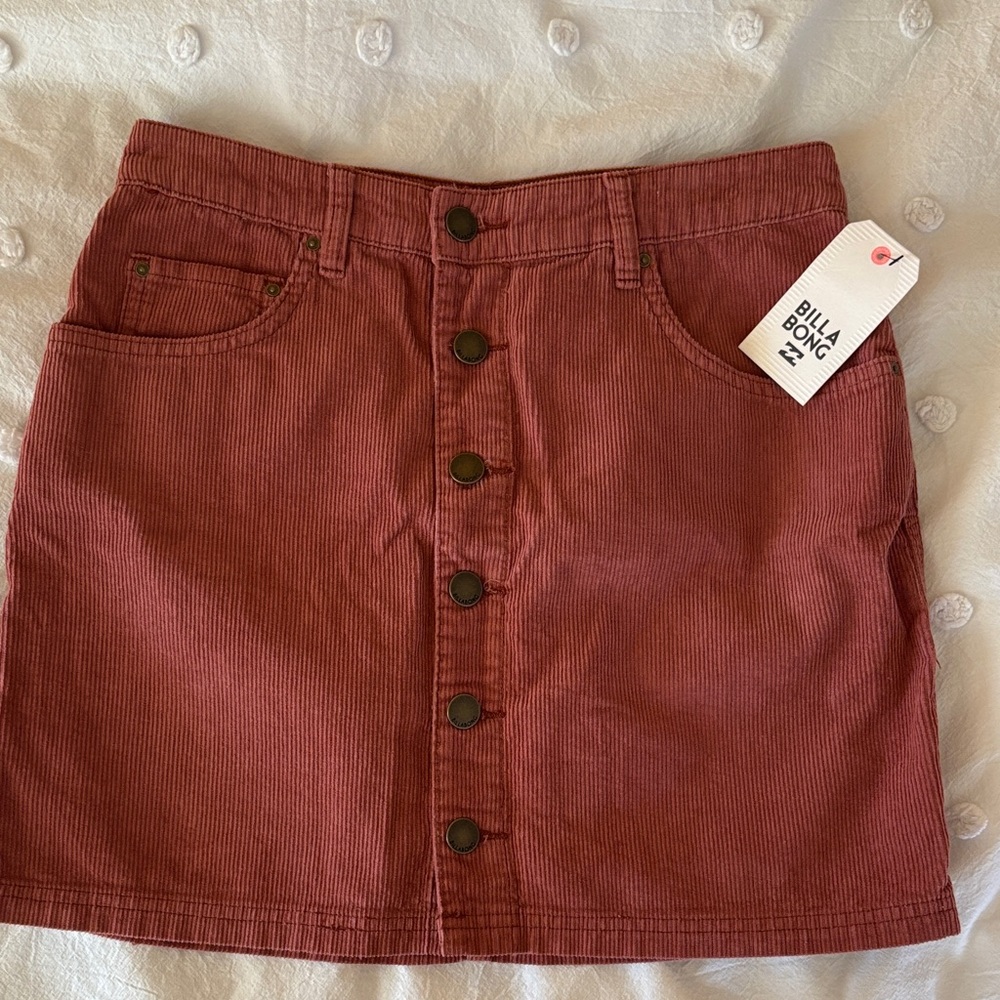 Billabong Rosewood Corduroy Button-Front Midi Skirt